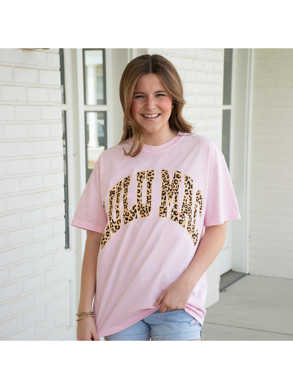 Lulu Mac Blossom Pink Leopard Logo Comfort Colors T Shirt XXL